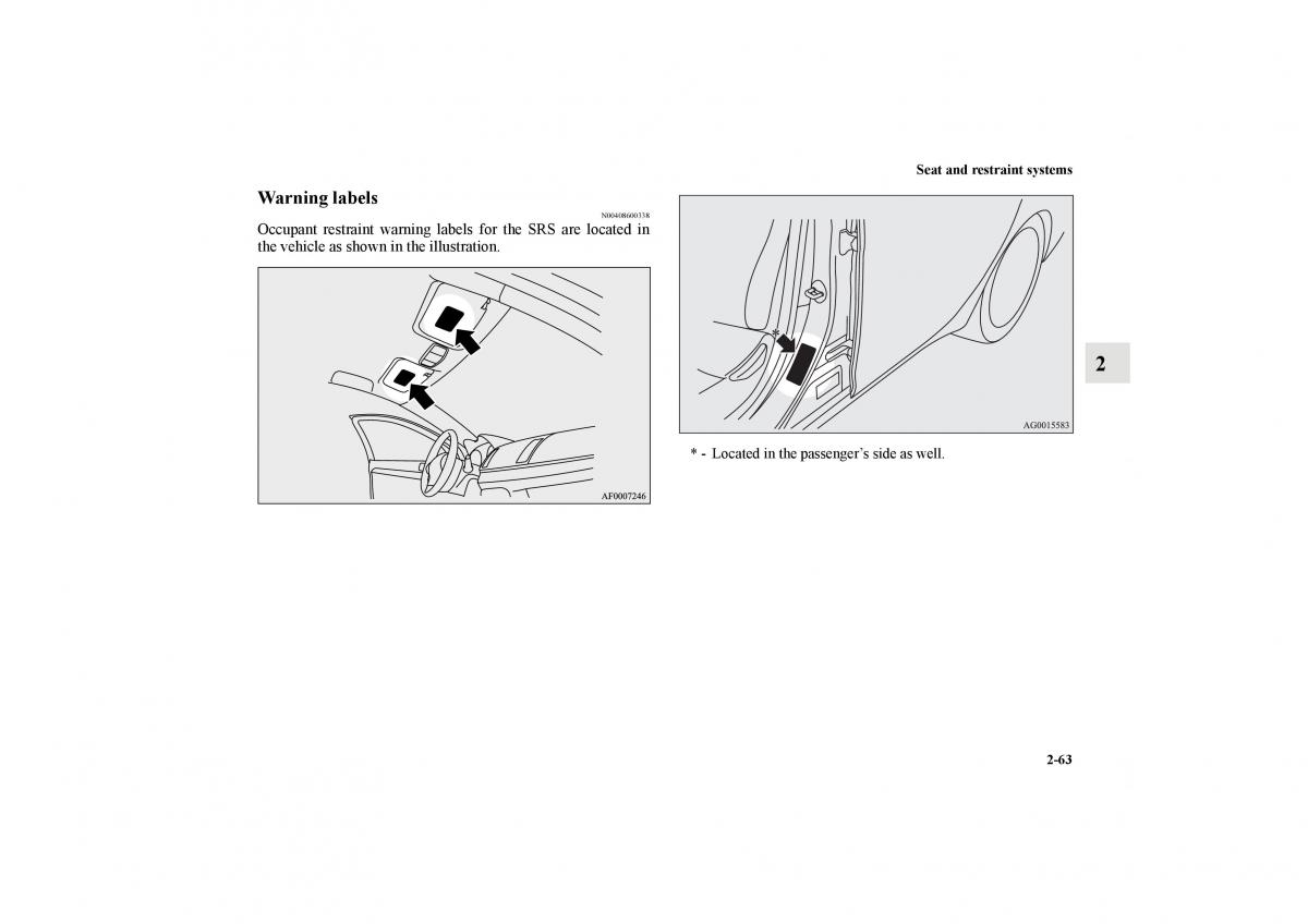 Mitsubishi Lancer Sportback VIII 8 owners manual / page 92