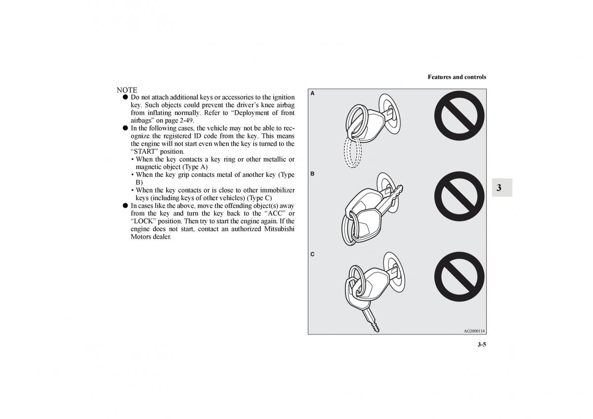 Mitsubishi Lancer Sportback VIII 8 owners manual / page 98