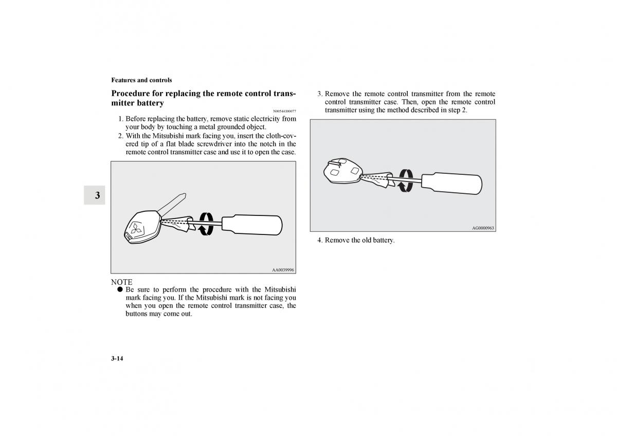 Mitsubishi Lancer Sportback VIII 8 owners manual / page 107