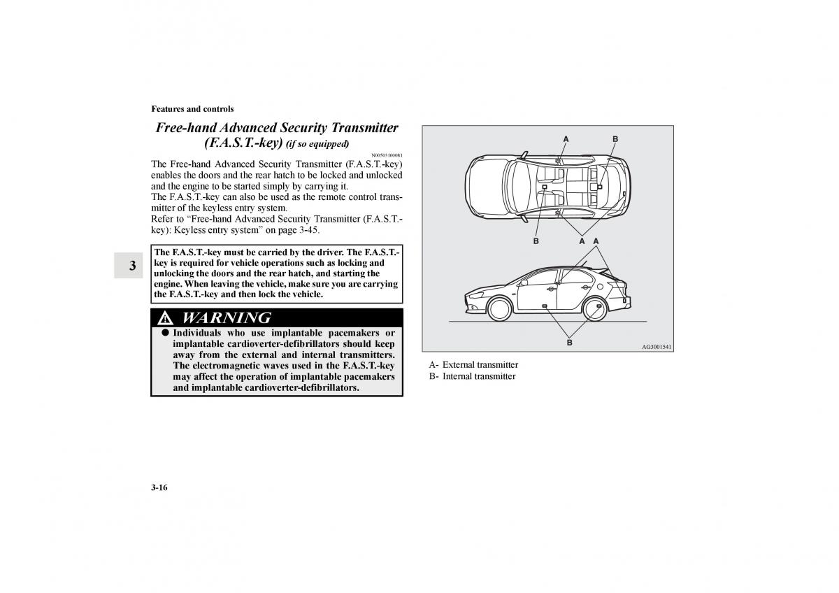 Mitsubishi Lancer Sportback VIII 8 owners manual / page 109