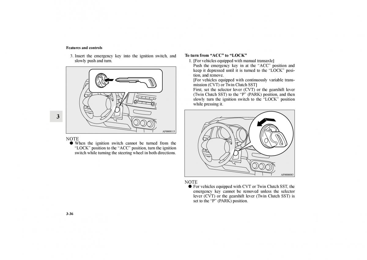 Mitsubishi Lancer Sportback VIII 8 owners manual / page 129