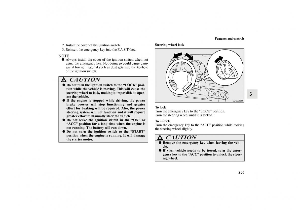 Mitsubishi Lancer Sportback VIII 8 owners manual / page 130