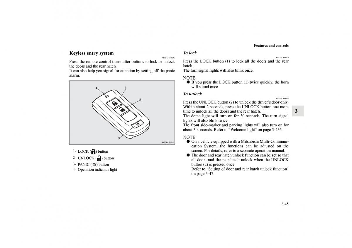 Mitsubishi Lancer Sportback VIII 8 owners manual / page 138