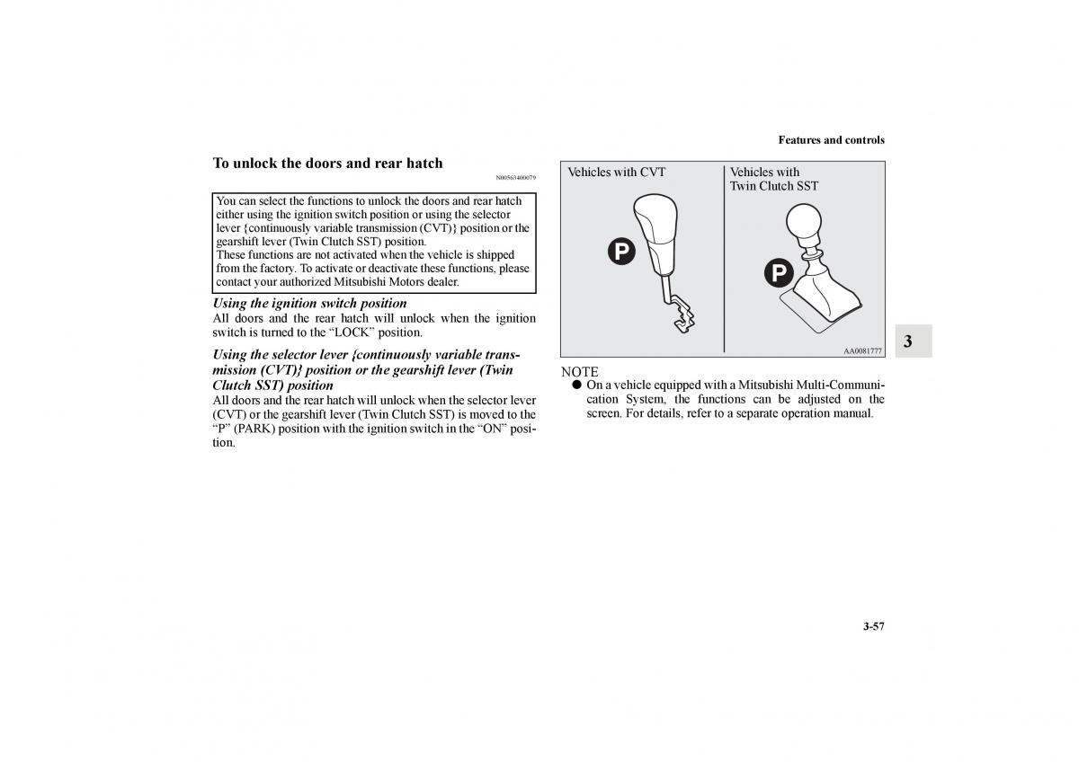 Mitsubishi Lancer Sportback VIII 8 owners manual / page 150