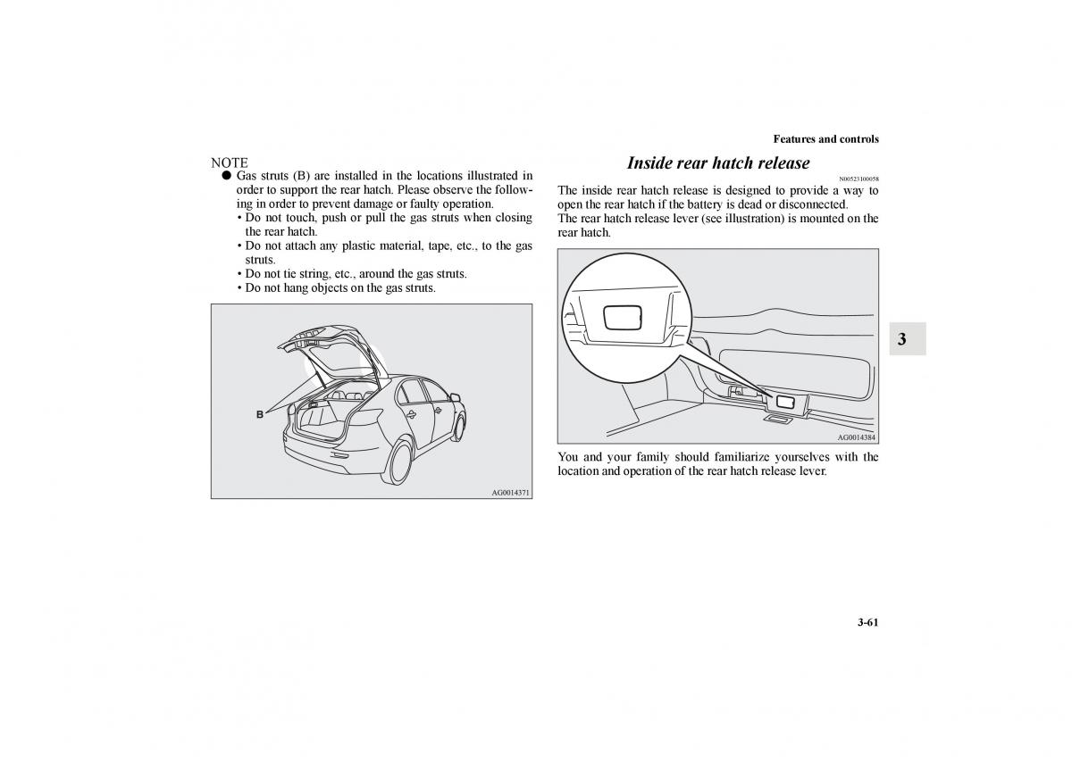 Mitsubishi Lancer Sportback VIII 8 owners manual / page 154