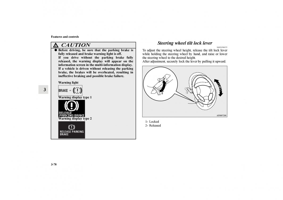 Mitsubishi Lancer Sportback VIII 8 owners manual / page 171