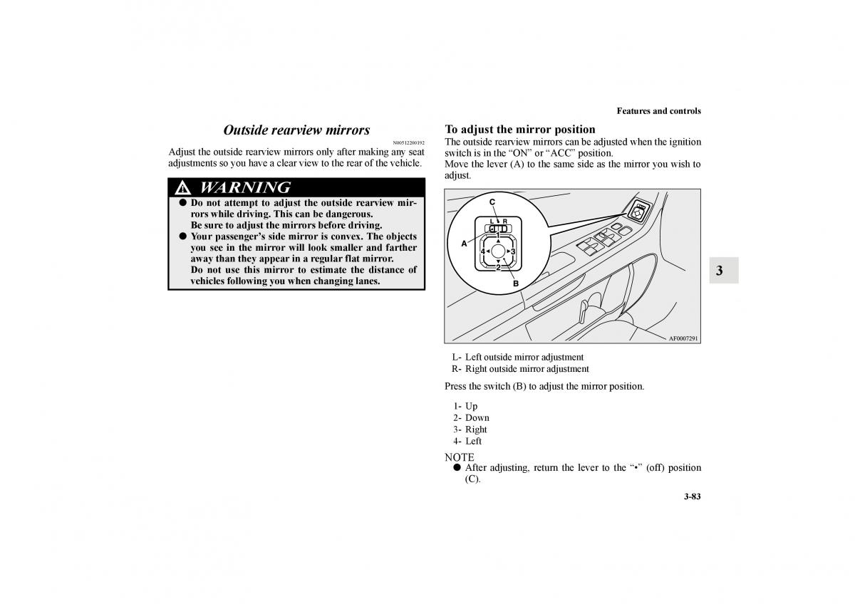 Mitsubishi Lancer Sportback VIII 8 owners manual / page 176