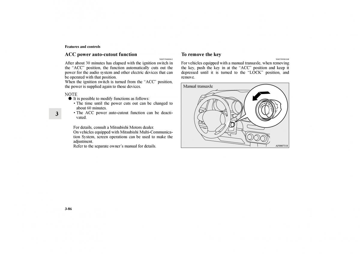 Mitsubishi Lancer Sportback VIII 8 owners manual / page 179