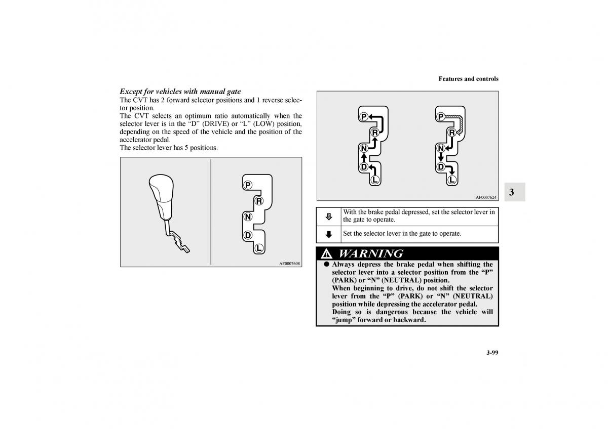 Mitsubishi Lancer Sportback VIII 8 owners manual / page 192