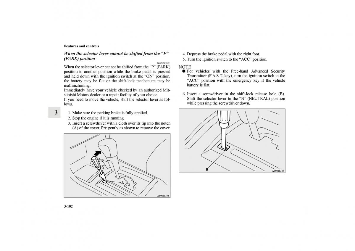 Mitsubishi Lancer Sportback VIII 8 owners manual / page 195