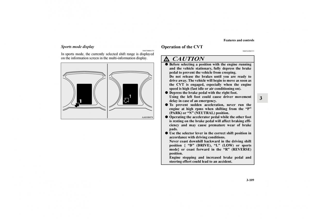 Mitsubishi Lancer Sportback VIII 8 owners manual / page 202