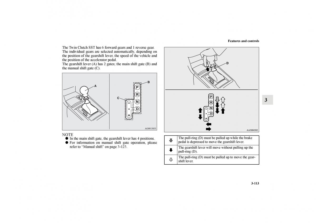 Mitsubishi Lancer Sportback VIII 8 owners manual / page 206