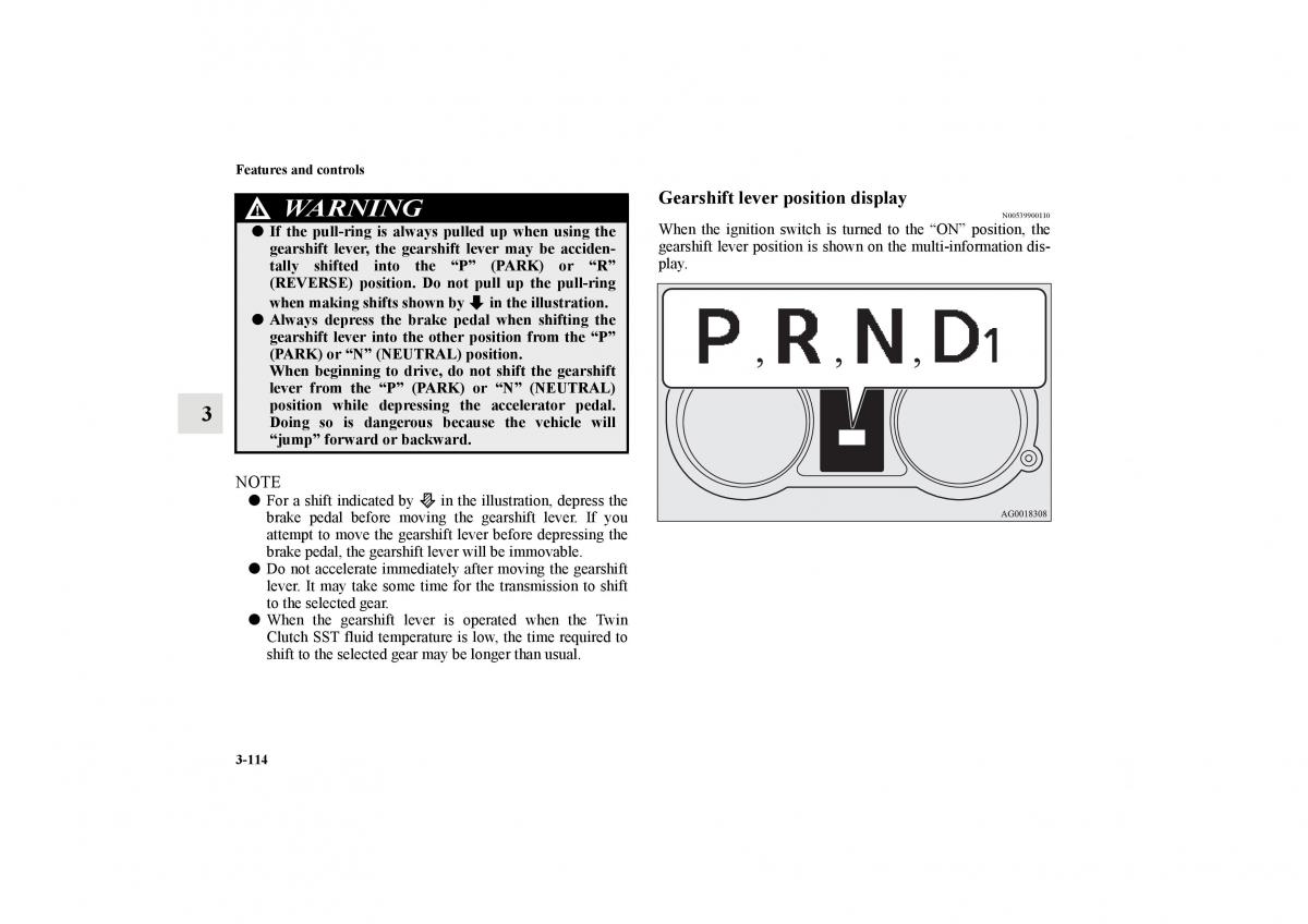 Mitsubishi Lancer Sportback VIII 8 owners manual / page 207