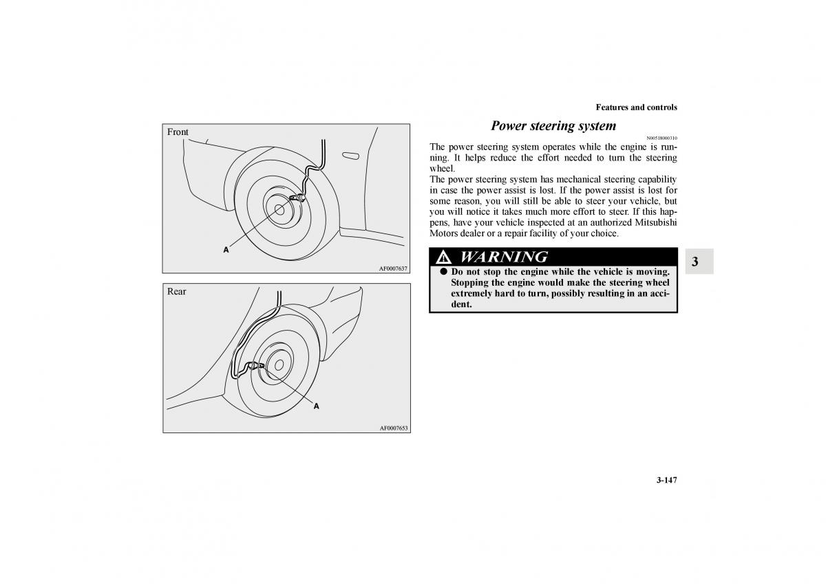 Mitsubishi Lancer Sportback VIII 8 owners manual / page 240