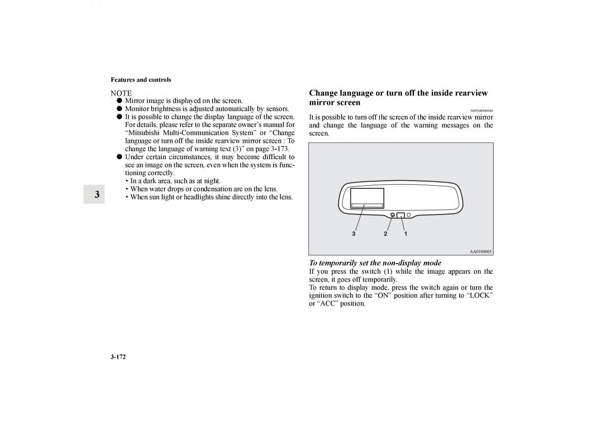 Mitsubishi Lancer Sportback VIII 8 owners manual / page 265