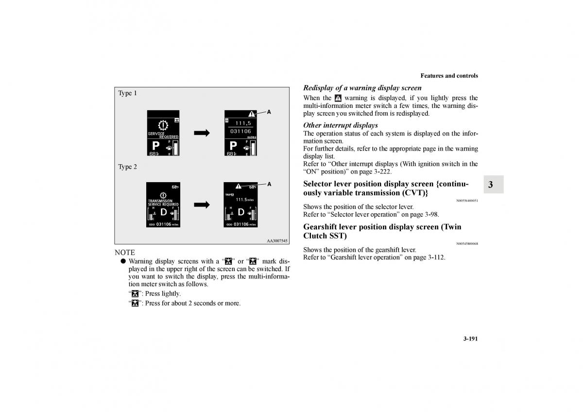 Mitsubishi Lancer Sportback VIII 8 owners manual / page 284