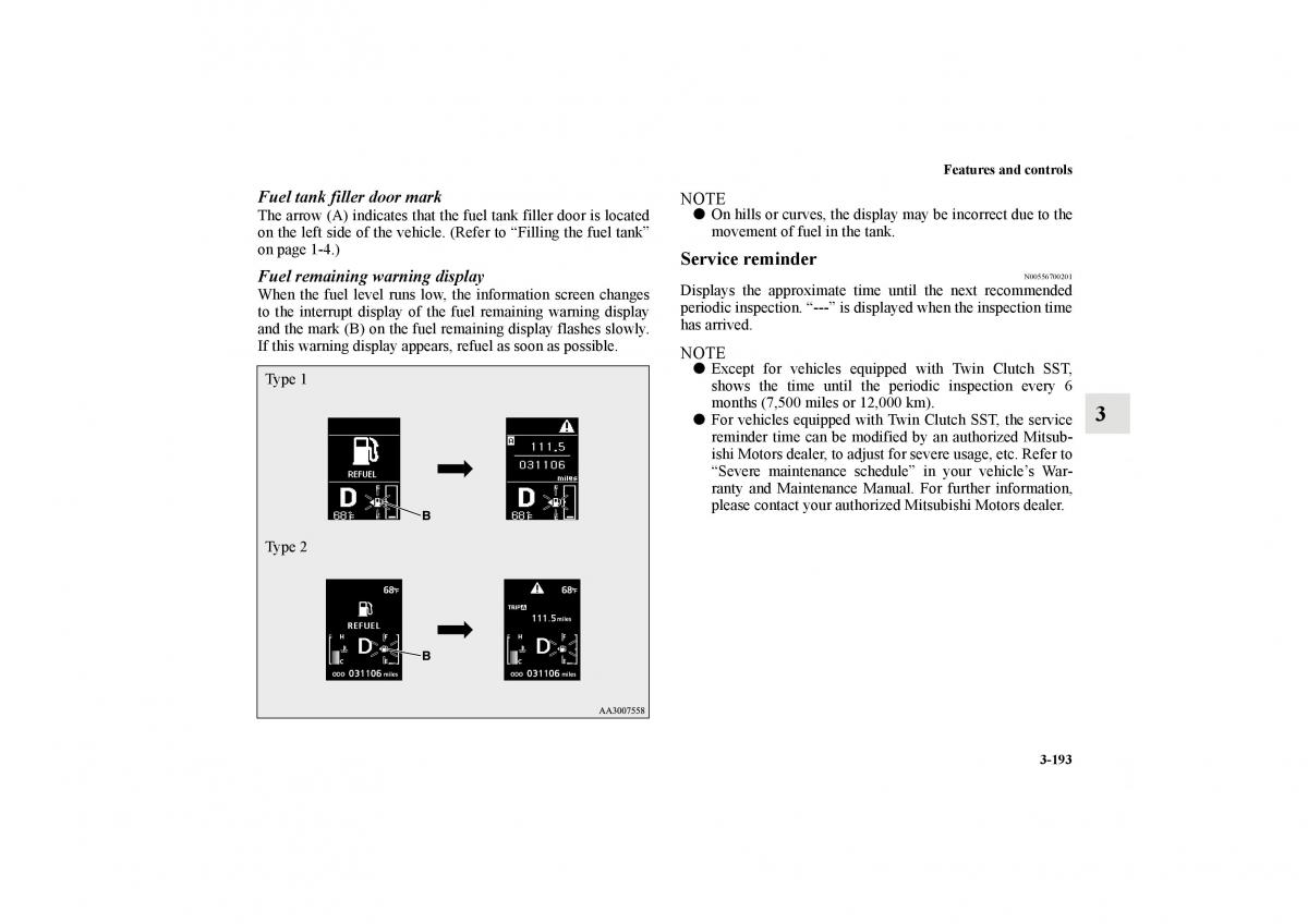 Mitsubishi Lancer Sportback VIII 8 owners manual / page 286