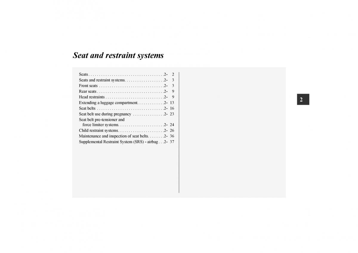 Mitsubishi Lancer Sportback VIII 8 owners manual / page 30