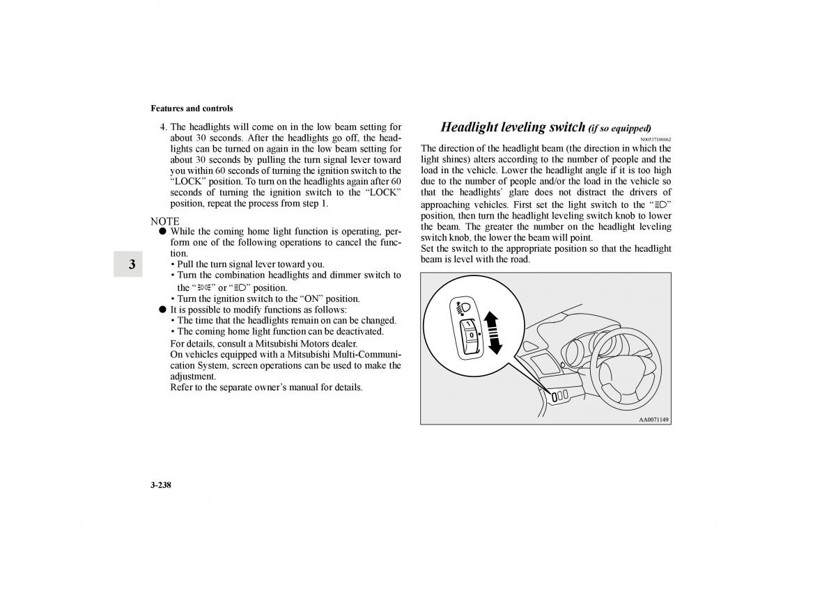 Mitsubishi Lancer Sportback VIII 8 owners manual / page 331