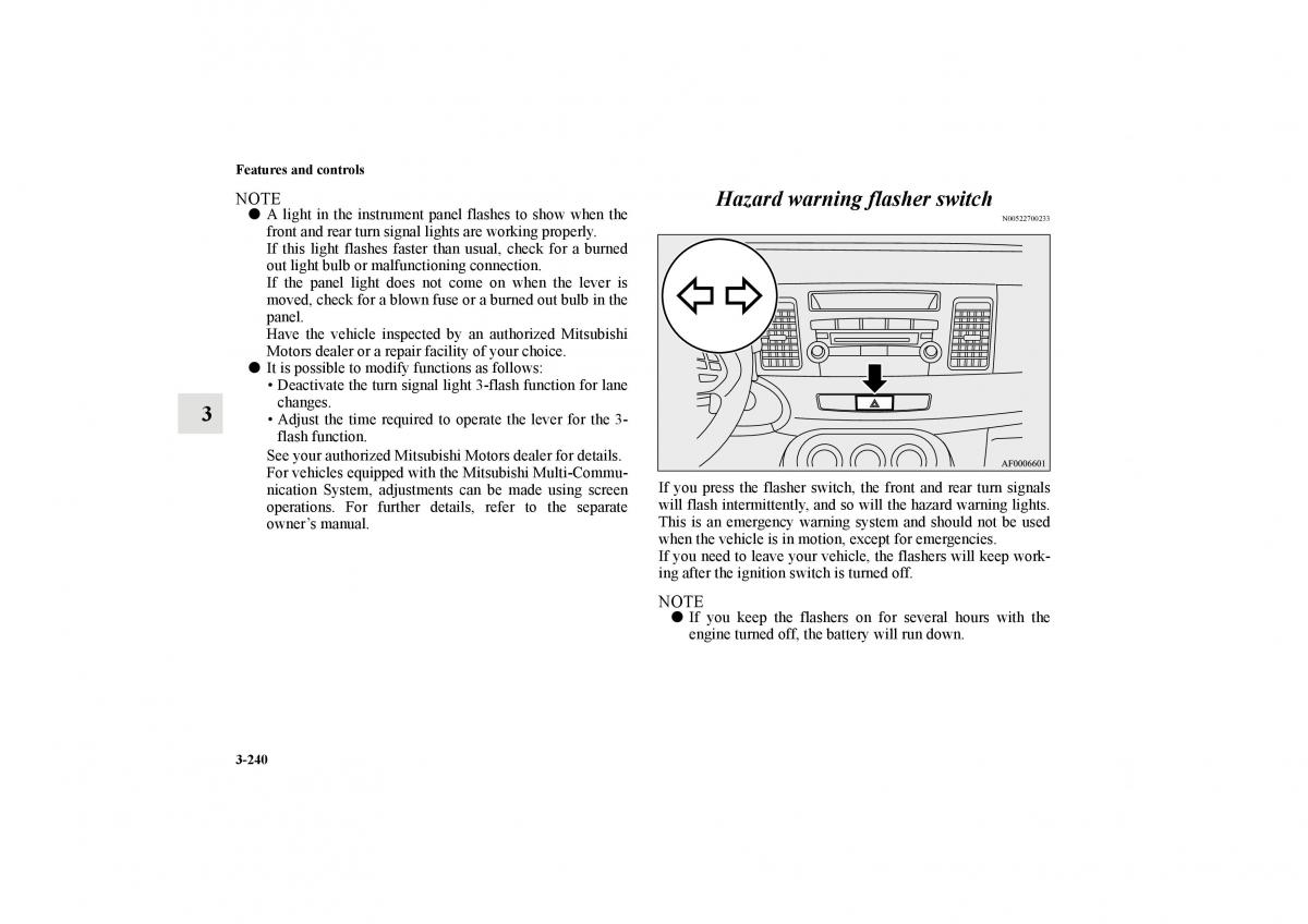 Mitsubishi Lancer Sportback VIII 8 owners manual / page 333