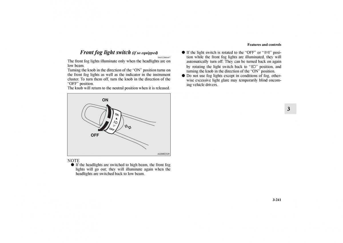 Mitsubishi Lancer Sportback VIII 8 owners manual / page 334