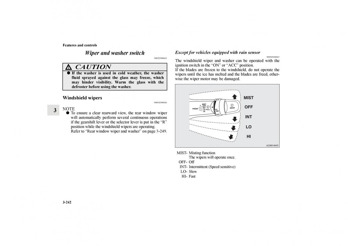 Mitsubishi Lancer Sportback VIII 8 owners manual / page 335