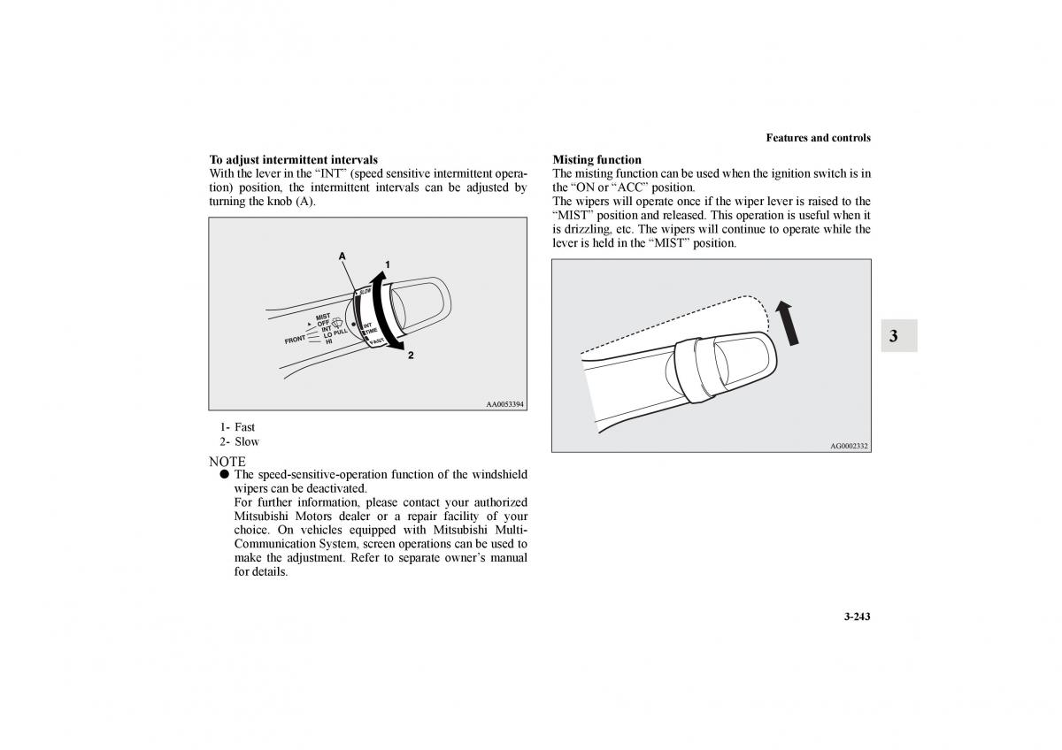 Mitsubishi Lancer Sportback VIII 8 owners manual / page 336