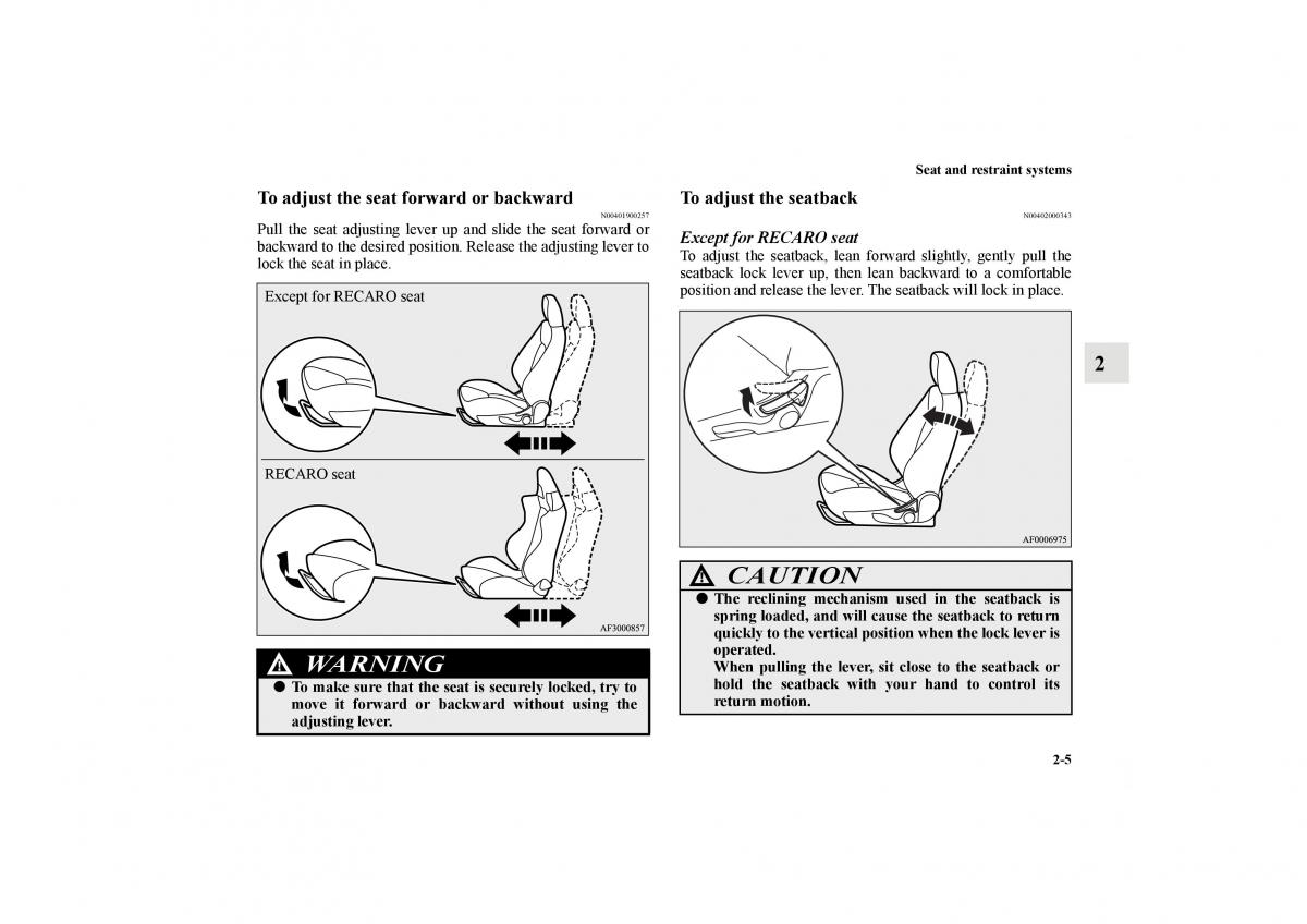 Mitsubishi Lancer Sportback VIII 8 owners manual / page 34