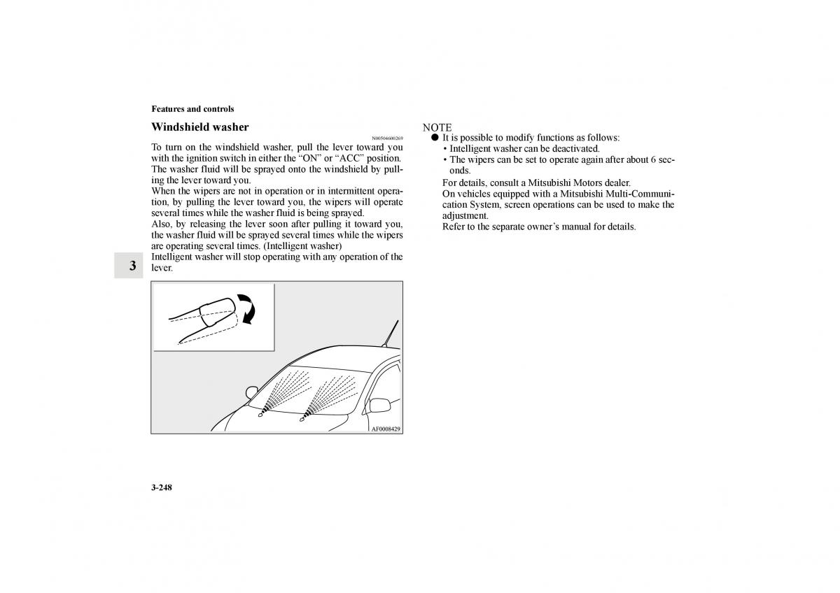 Mitsubishi Lancer Sportback VIII 8 owners manual / page 341