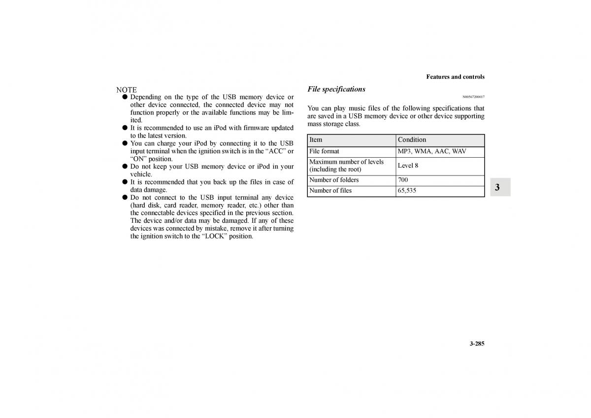 Mitsubishi Lancer Sportback VIII 8 owners manual / page 378