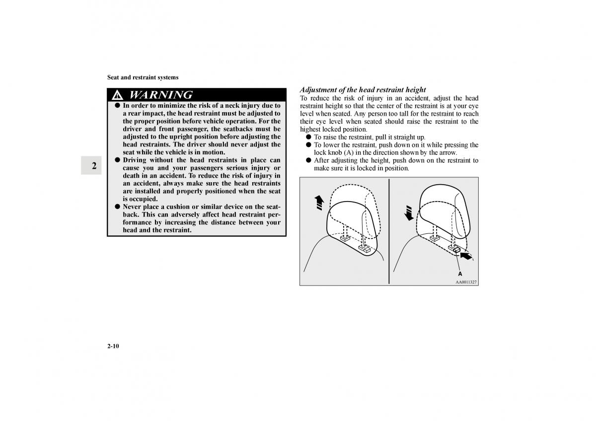 Mitsubishi Lancer Sportback VIII 8 owners manual / page 39