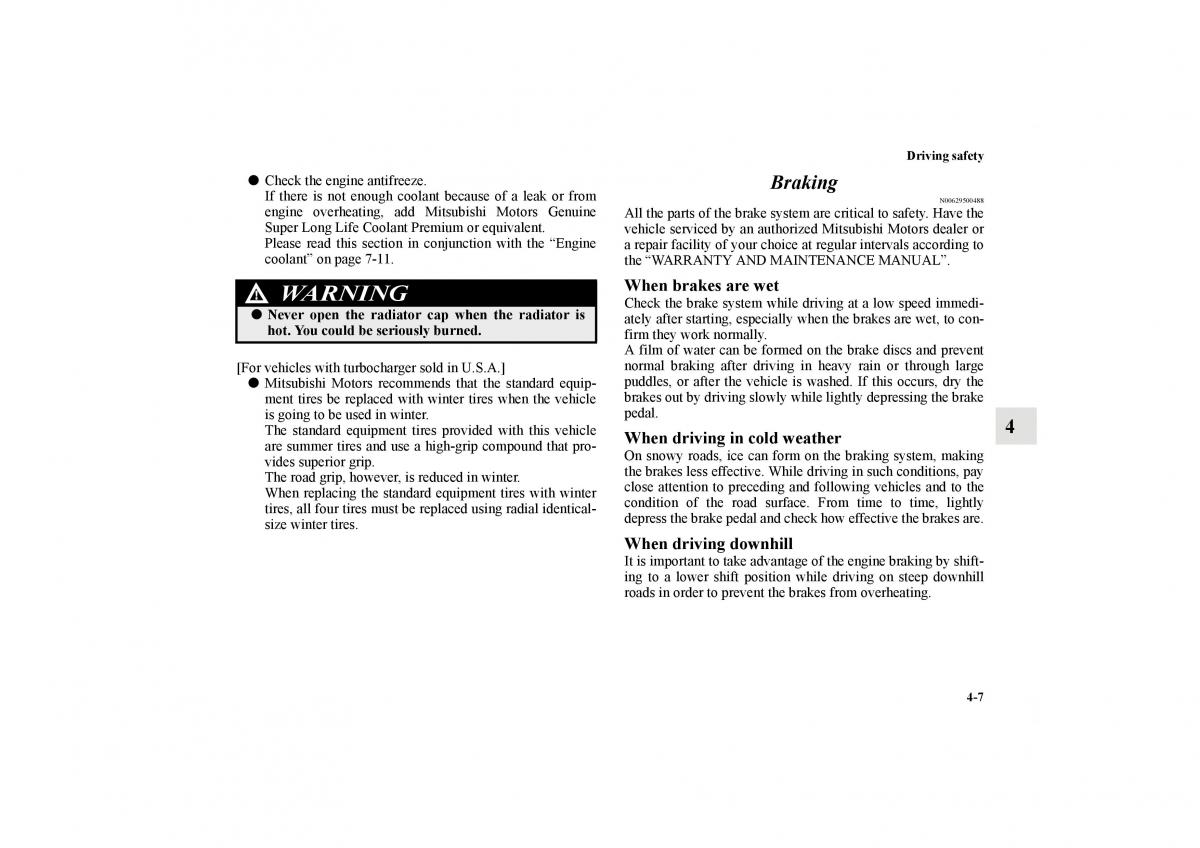 Mitsubishi Lancer Sportback VIII 8 owners manual / page 404