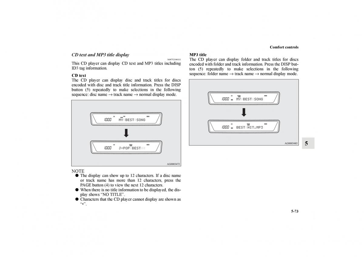 Mitsubishi Lancer Sportback VIII 8 owners manual / page 486