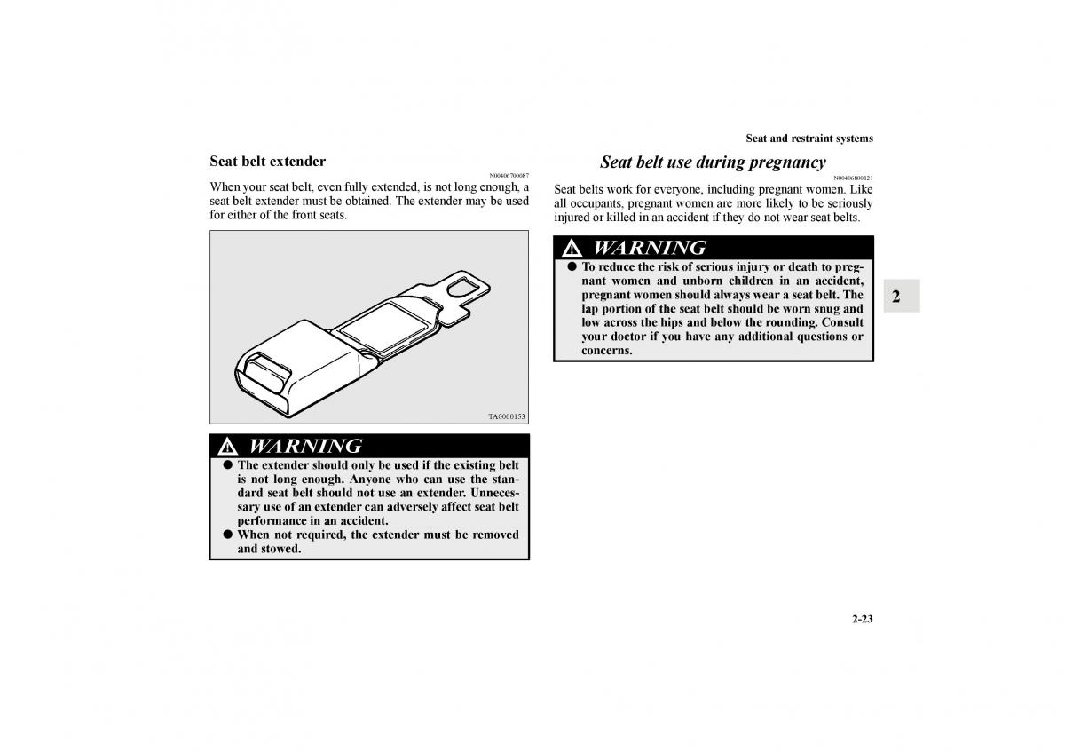 Mitsubishi Lancer Sportback VIII 8 owners manual / page 52