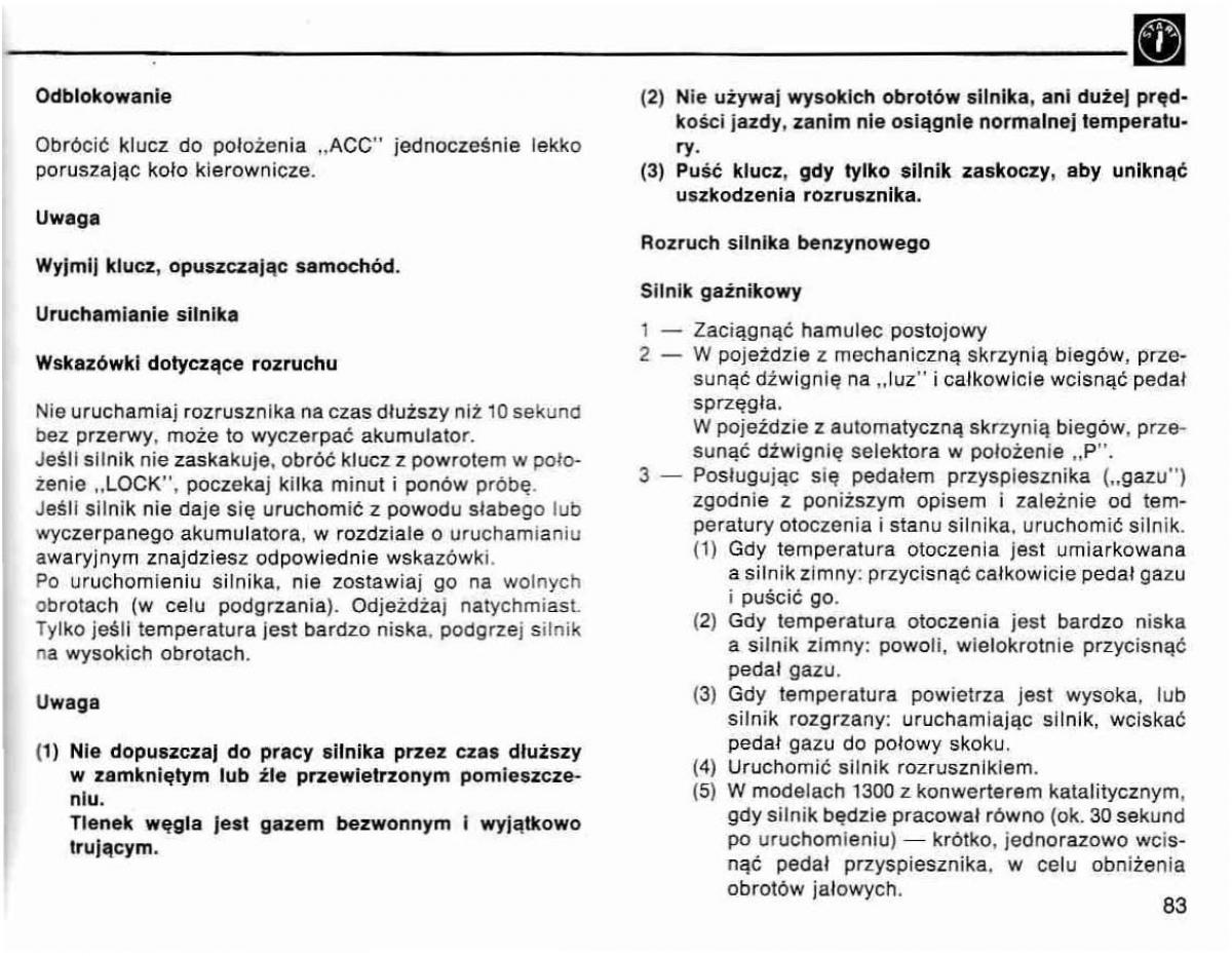 Mitsubishi Lancer IV 4 instrukcja obslugi / page 84