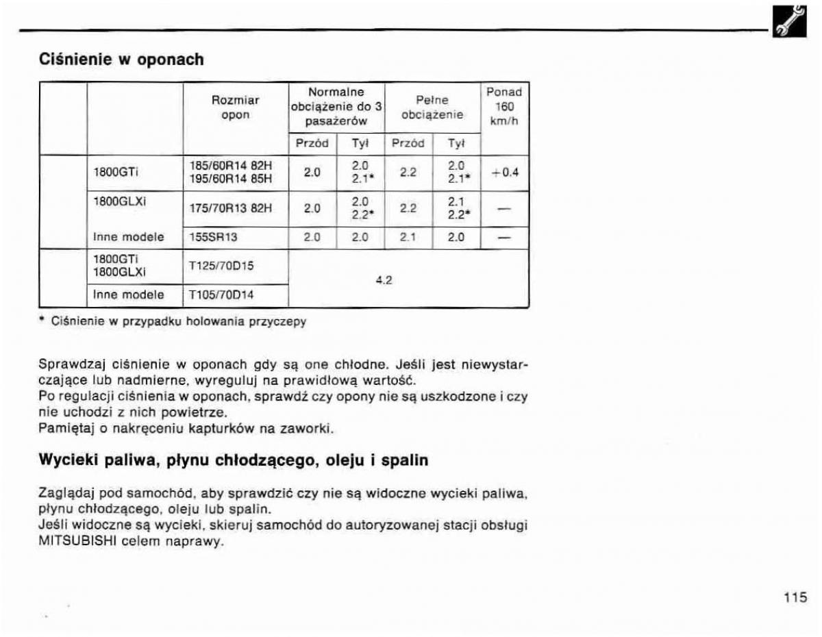 Mitsubishi Lancer IV 4 instrukcja obslugi / page 116