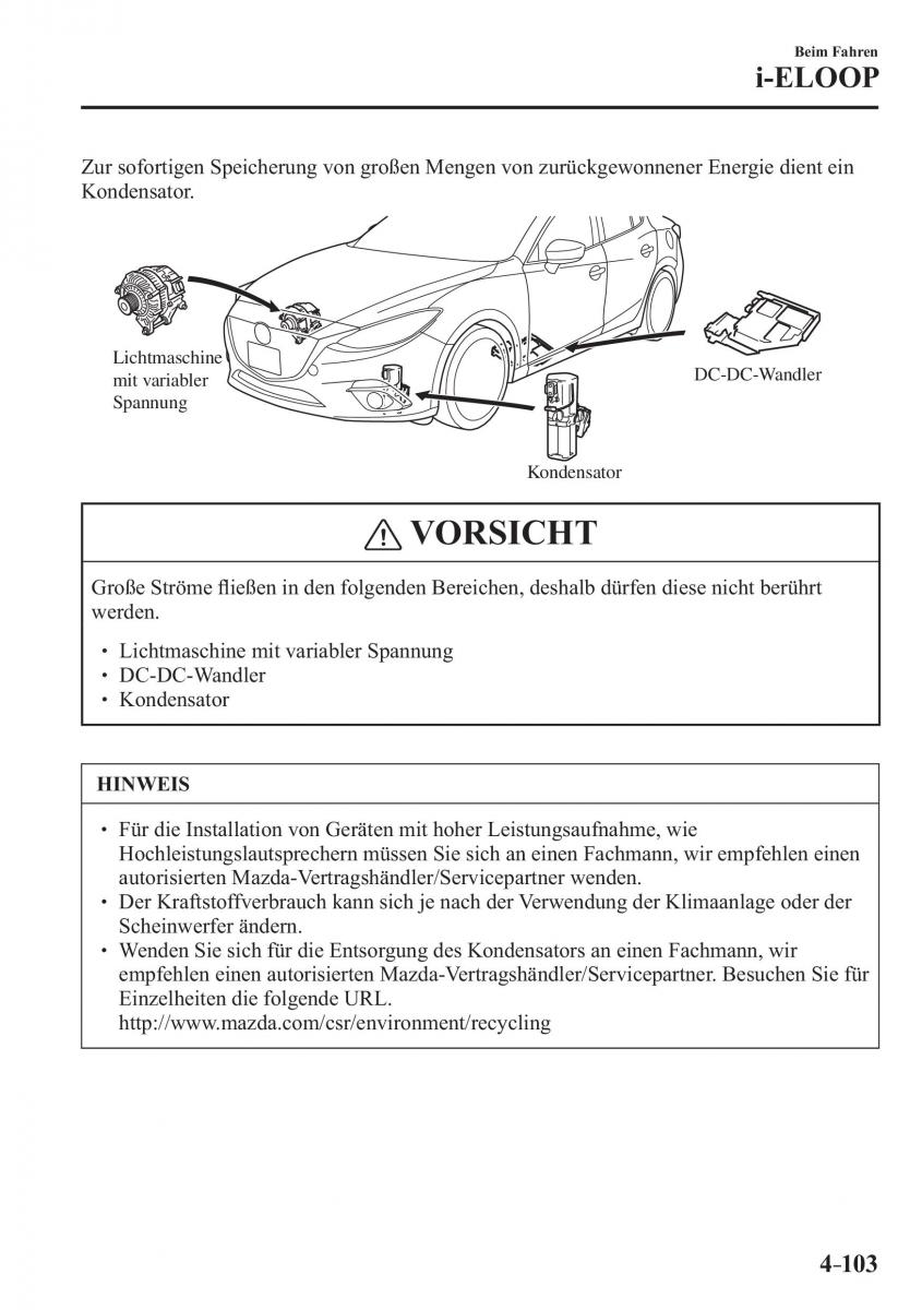 Mazda 3 III Handbuch / page 262