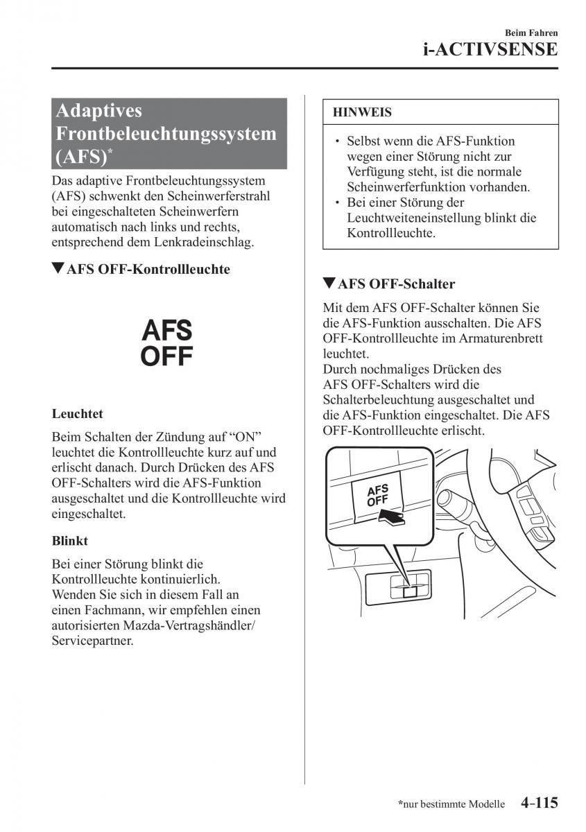 Mazda 3 III Handbuch / page 274