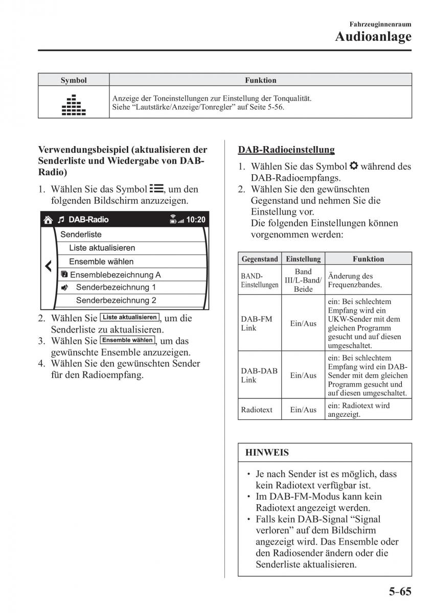 Mazda 3 III Handbuch / page 422