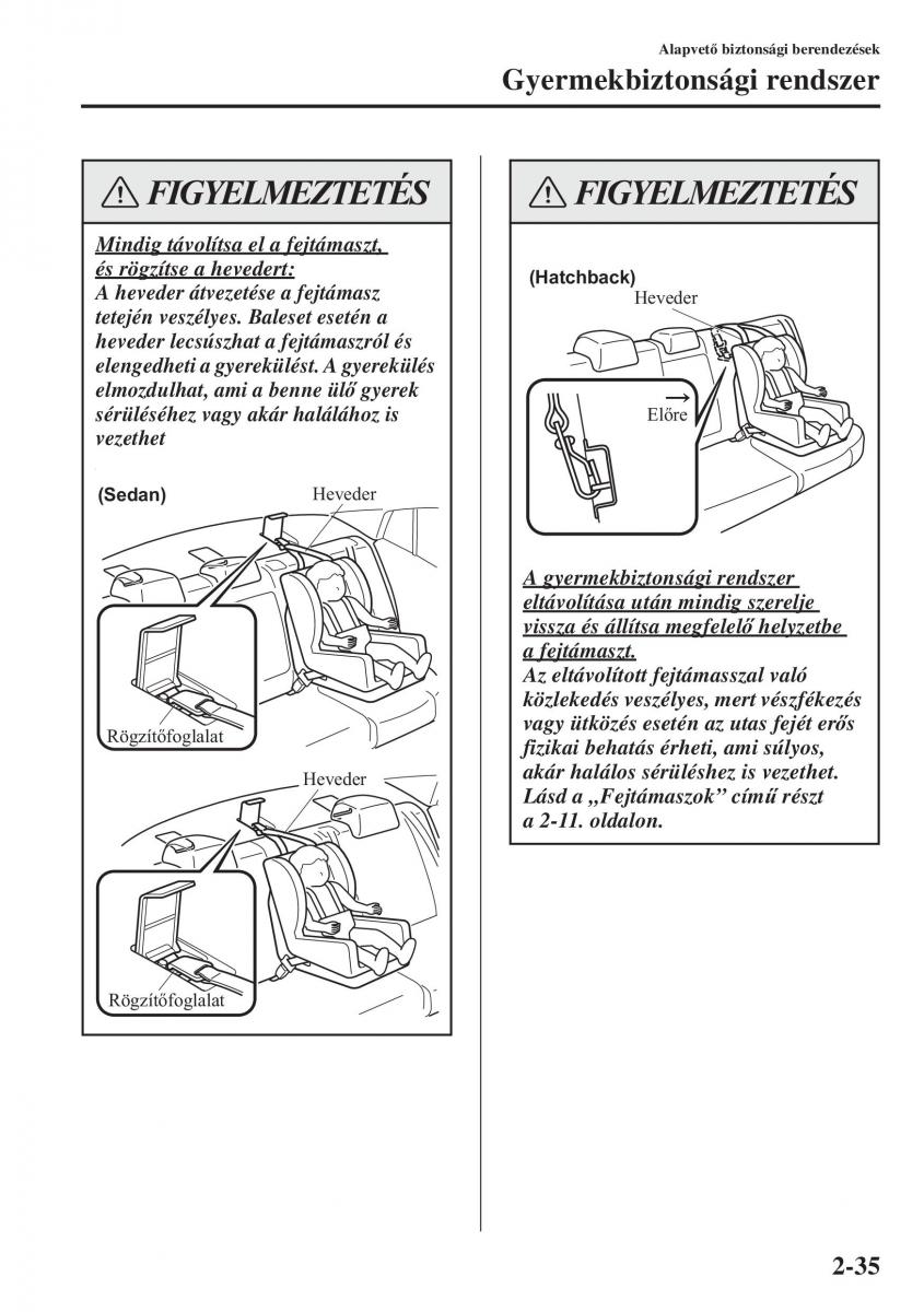 Mazda 3 III Kezelesi utmutato / page 59