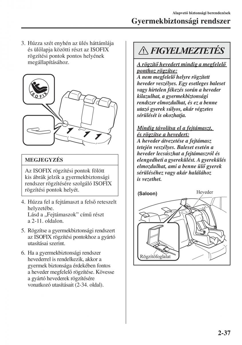 Mazda 3 III Kezelesi utmutato / page 61