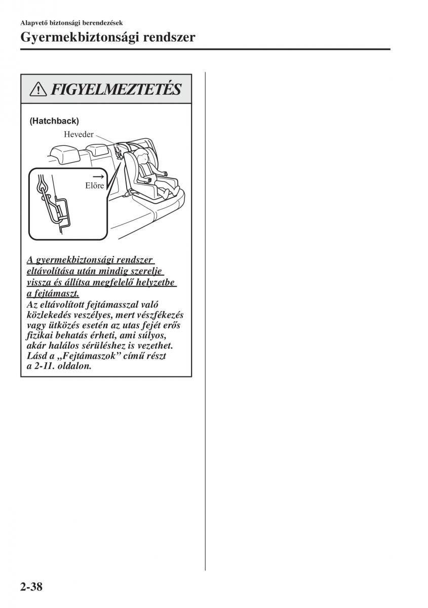 Mazda 3 III Kezelesi utmutato / page 62