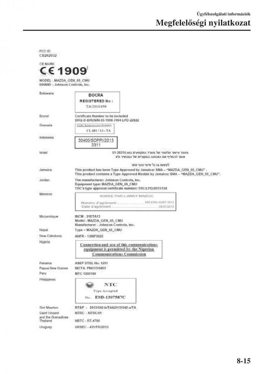 Mazda 3 III Kezelesi utmutato / page 647