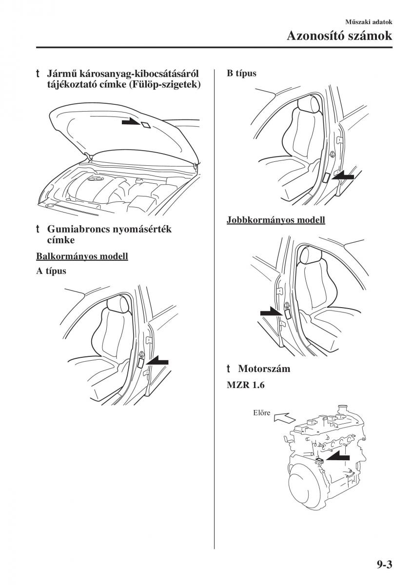 Mazda 3 III Kezelesi utmutato / page 657