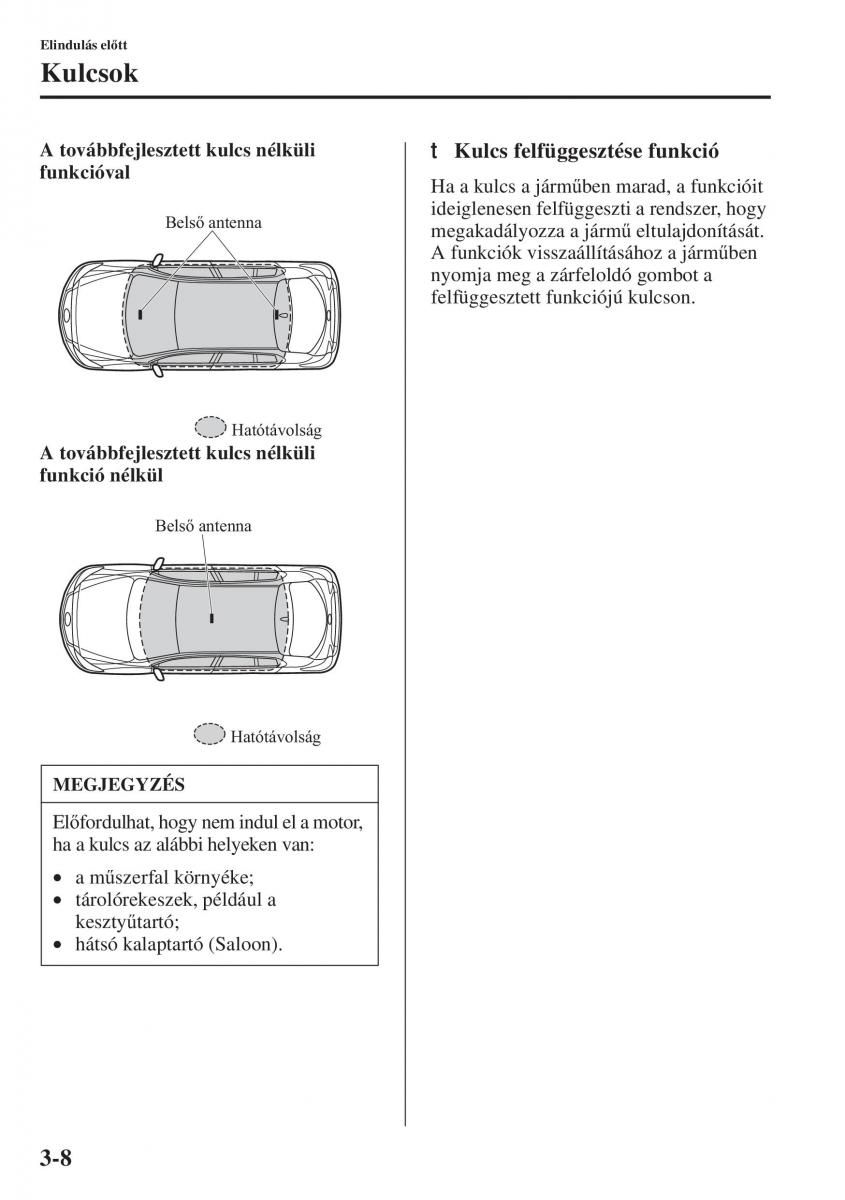 Mazda 3 III Kezelesi utmutato / page 86