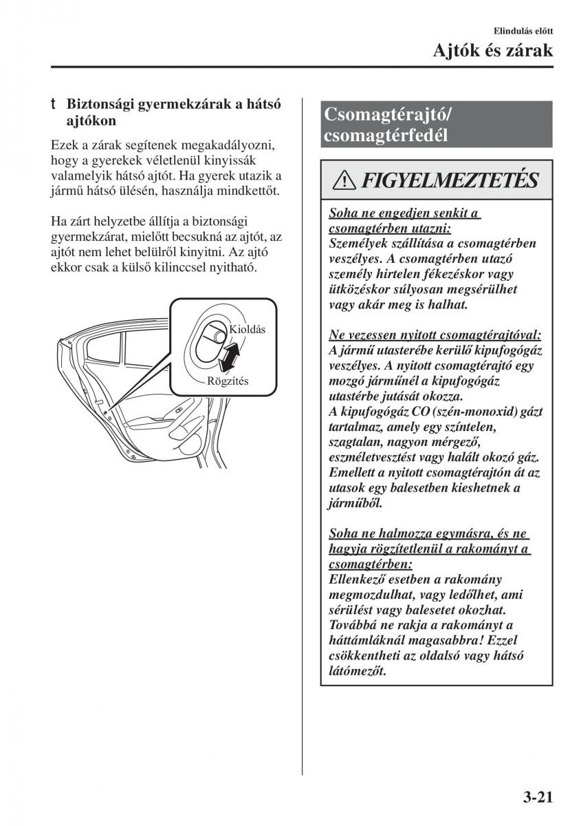 Mazda 3 III Kezelesi utmutato / page 99