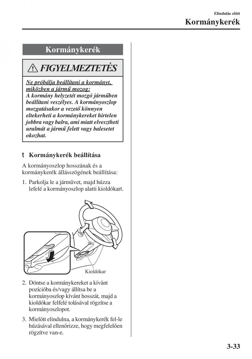 Mazda 3 III Kezelesi utmutato / page 111