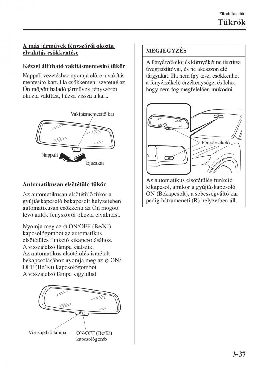 Mazda 3 III Kezelesi utmutato / page 115