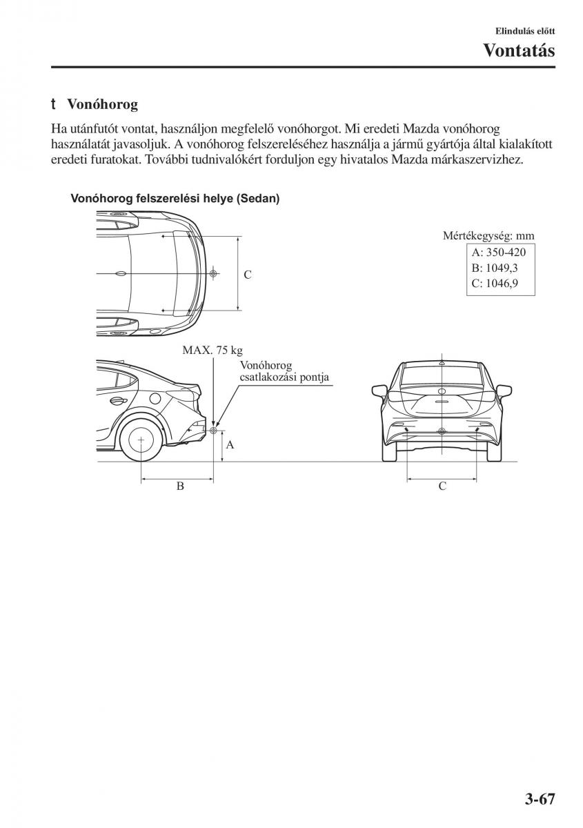 Mazda 3 III Kezelesi utmutato / page 145