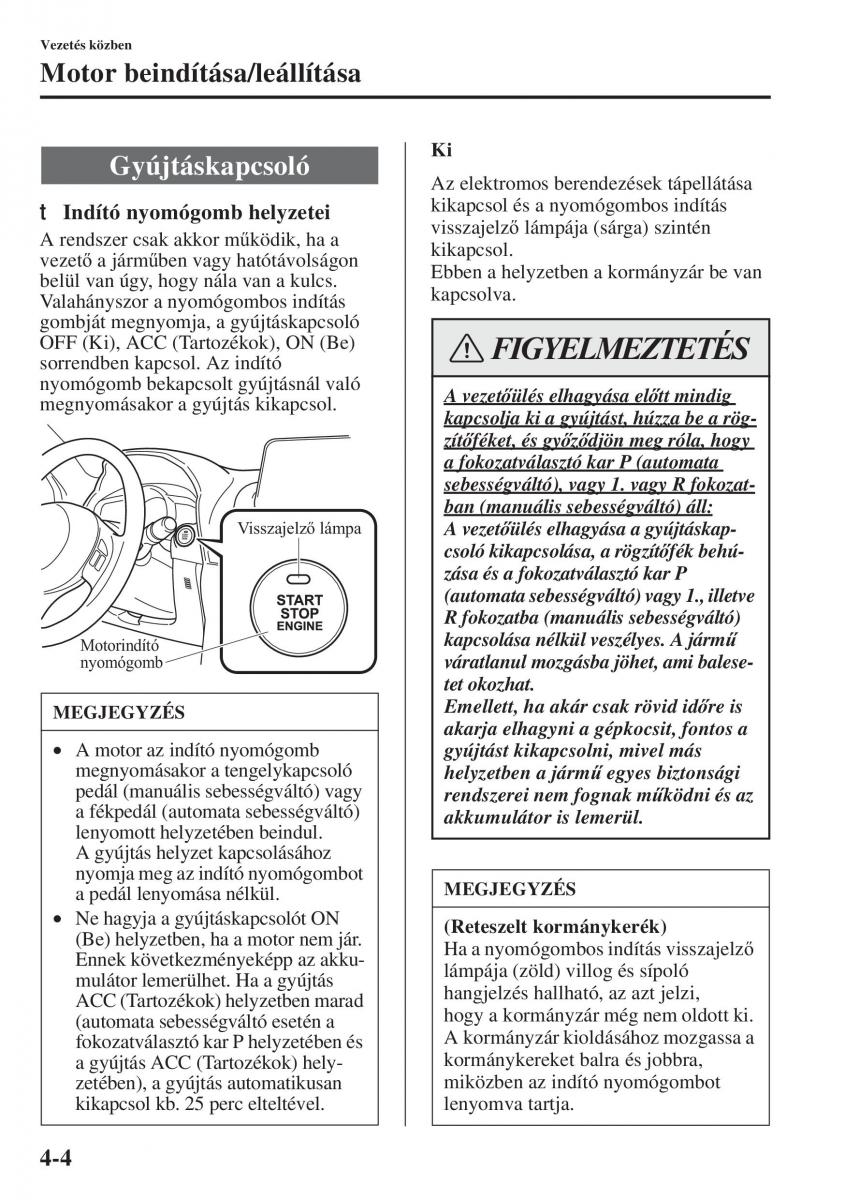 Mazda 3 III Kezelesi utmutato / page 154